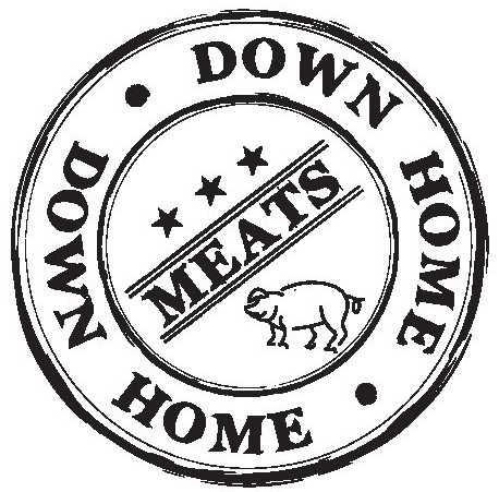 logo of down home meats, sponsor for lakehamiltonbassnwolves.com fishing team